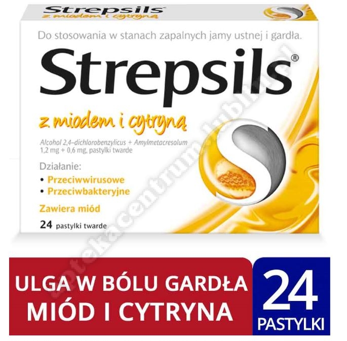 Strepsils z miodem i cytryną 24 pastyl.+5 pastylek fiorda czarna porzeczka Gratis !