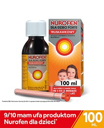 Nurofen dla dzieci Forte zawiesina 200 mg na 5 ml o smaku trus.100 ml