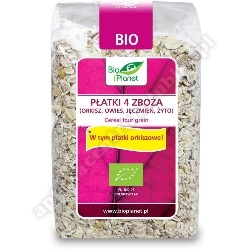 Płatki 4 zboża (orkisz, owies, jęczmień, żyto) BIO 300g BIO PLANET *