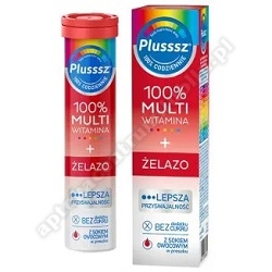 Plusssz 100% Multiwitamina + Żelazo 20 tabl.mus. *