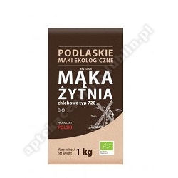 Mąka żytnia chlebowa TYP 720 BIO 1 kg - Podlaskie Młyny