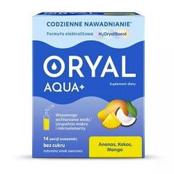 Elektrolity Oryal Aqua+ ananas, kokos, mango 14 sasz. * niezbędnik